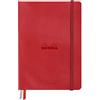 RHODIA 194160C - Taccuino rigido Goalbook Creation ROSSO PAPAVERO - A5 - 14,8X21cm - Uni - 100 pag. Carta Clairefontaine tecnica Lavis Bianca 200 g/m² - 2 nastri - COPERTINA Simil Cuoio