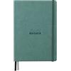 RHODIA 194448C - Taccuino rigido Goalbook Creation Verde Acqua - A5 - 14,8X21cm - Puntinato DOT - 160 pag. Carta Clairefontaine Maya NERA liscia 120 g/m² - 2 nastri - COPERTINA Simil Cuoio