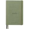 RHODIA 194446C - Taccuino rigido Goalbook Creation verde germoglio - A5 - 14,8X21cm - Puntinato DOT - 160 pag. Carta Clairefontaine Maya nera 120 g/m² - 2 nastri - COPERTINA Simil Cuoio