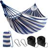 Anyoo Amaca da Giardino in Cotone Tessuto Comodo con Cinghie Rispettose degli Alberi per Appendere, Durevole Amaca Portatile con Borsa da Viaggio per Campeggio, Esterno/Interno, Balcone, Patio