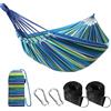 Anyoo Amaca da Giardino in Cotone Tessuto Comodo con Cinghie Rispettose degli Alberi per Appendere, Durevole Amaca Portatile con Borsa da Viaggio per Campeggio, Esterno/Interno, Balcone, Patio