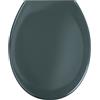 Wenko 19657100 Asse WC Premium Ottana, Chiusura Ammortizzata, Fissaggio Igienico in Acciaio Inox Fix-Clip, Antibatterico, Materiale Plastico, 45,2 x 37,6 cm, Grigio Scuro