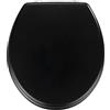 Wenko 20077100 Asse Prima Nero Fiacco per WC con Cassetta a Zaino, Pannello Fibra di Legno Pressato, 41,5 x 38 cm, Nero