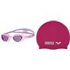 ARENA The One Junior Occhialini Nuoto Anti-Appannamento per Bambini, Occhialini Piscina con Ampie Lenti, Protezione UV & Classic Silicone Jr, Cuffia per Bimbi Unisex Bambini, Rosa