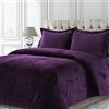 Tribeca Living VENICEDUVETTWPU Venice Velvet - Set copripiumino doppio, colore: Viola