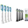 Philips Sonicare HX9044/17 Pack da 4 Testine di Ricambio C3 Premium Plaque Defence, Bianco & Sonicare HX6064/11 Pack da 4 Testine di Ricambio W2 Optimal White Standard per Spazzolino Elettrico Sonico