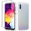 Tianyan Cover per Samsung Galaxy A30s,360 Gradi Full Body Antiurto [morbido TPU Silicone Anteriore e Rigida PC Back ] 2 in 1 Protezione Cover per Samsung Galaxy A30s/Galaxy A50,Trasparente