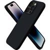 ORNARTO Cover per iPhone 14 Pro Silicone,Antiurto,Nero | Silicone Liquido Premium,Protezione Completa,Morbida al tatto,Custodia per Telefono con Fodera in Microfibra Antigraffio