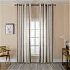 GIRASOLE HOME® Coppia Tende Filtranti Semi Trasparenti Effetto Lino Tenda a Righe Verticali per Interni con Occhielli 2 Pannelli 140x275cm (Marrone + Giallo)