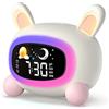 LEMNOI SG5 Sveglia per Bambini, 3 Luminosità 5 luce notturna 7 Musica, Digitale Funzione di Ricarica, da comodino allenamento del sonno (coniglio)