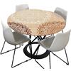 Morbuy Tovaglia Rotondo in Poliestere con Bordo Elastico, Mandala Stampa Lavabile Tovaglie da Tavola Impermeabile Tovaglia per Salotto Pranzo Giardino Decorazione (Beige,180cm)