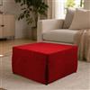 Dmora Talamo Italia Pouf convertibile singolo, prodotto in Italia, letto pieghevole, pouf salvaspazio in tessuto sfoderabile per soggiorno, rosso, 78 x 78/195 h 45 cm