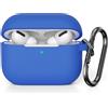 KOKOKA Custodia in Silicone Compatibile con AirPods Pro 2, Case Cover Protettiva in Premium Silicone per Airpods Pro 2 (2022 Released) Custodia con Moschettone, LED Frontale Visibile, Blu