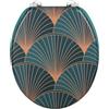 Wenko Sedile Wc Aira in Mdf, Certificato Fsc, con Fissaggio Pesante in Acciaio Inossidabile e Coperchio con Motivo Geometrico in Stile Art Deco, (L X P): 35,5 X 42,5 Cm, Disponibile in Vari Colori