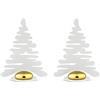 Alessi Barkplace Tree BM16S2 W Set di Due Segnaposto a Forma di Albero di Natale, in Acciaio Colorato con Resina Epossidica, Bianco con Magnete in Porcellana
