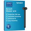 Duravit Universal braccio doccia, Montaggio a soffitto della doccia, Braccio della doccia 300 mm, rotondo, nero opaco