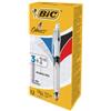 BIC Penna a sfera scatto multifunzione 4 Colours - con portamine ricaricabile con mine HB da 0,7mm - nero, blu, rosso - fusto grigio - Bic - conf. 12 pezzi (unità vendita 1 pz.)
