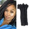 Dsoar Estensioni Dreadlock permanenti per capelli umani 20 fili Estensioni Loc per capelli veri fatti a mano all'uncinetto (8 pollici, larghezza: 0,8 cm, nero naturale)