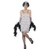 SMIFFYS Costume Flapper, Argento, Abito corto, fascia per capelli e guanti Halloween