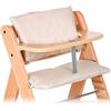 Hauck, set di 2 cuscini imbottiti di qualità per seggiolone Alpha, con schienale e sedile, nei colori grigio e beige