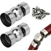 Lechengjia 2 connettori per corrimano in acciaio inox da 45 mm, ultra sottili 0,4 mm, giunto universale per corrimano, accessori angolari, con 8 viti
