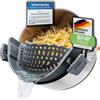 Netrox Scolapasta in Silicone con Clip - Colino per pasta da appendere a pentola, padelle e ciotole - lavabile in lavastoviglie e adatto agli alimenti - Colapasta, Cucina, Scola Pentola, Cose per la Casa