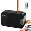 AOBETAK - Temperamatite elettrico a batteria e rete USB, con contenitore per matite da 6-8 mm, per scuola, casa, ufficio, bambini, adulti, colore: nero