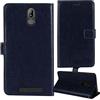 Dingshengk Blu Scuro Custodia in Pelle Flip Caso Protettiva Cover Skin Wallet per BRONDI Amico Smartphone S Nero 5.7