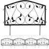 Relaxdays Recinzione da Giardino, Set 4 Pareti per Sentieri, Bordure per Aiuole Ferro Design a Foglie, 33x225 cm, Nero