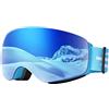 EasYoung Occhiali da sci per bambini, occhiali da sci e snowboard, per ragazzi e ragazze, compatibili con casco da neve