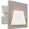 Partenopeautensili® Faretto segnapasso da esterno lampada da muro IP65 LED 3W ad incasso per scatola cassetta 503 scale giardino viale gradini by universo (Luce Caldo 3000K, Cornice Grigia)
