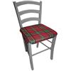 Russo Tessuti 6 Cuscini Sedie Imbottiti con Alette Gobelin Lurex Scozzese Rosso