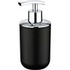 WENKO Dispenser sapone Brasil nero - infrangibile Capacità: 0.32 l, TPE, 7.3 x 16.5 x 9 cm, Nero