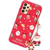 Vauki Cover Natale Rosso per Samsung Galaxy A13 4G 6,6 con Collana Christmas Regalo Cartone Animato Pattern,Silicone Antiurto Custodia con 3D Bambola per Samsung A13,Carino Babbo Natalizia Renna