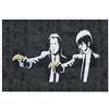 Panorama Quadro su Tela Canvas Stampe da Parete Graffiti Banksy Pulp Fiction 50x35cm - Telaio in Legno Incluso - Quadri Moderni Soggiorno