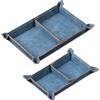 Navaris Svuotatasche Ingresso - Set 2X Svuota Tasche Casa - Vassoio Portaoggetti Portagioie Uomo Donna - Portachiavi Moderno Pelle Sintetica Blu Scuro