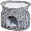 PawHut Cuccia Interno per Cani e Gatti, Design Confortevole e Moderno, Facile Pulizia, 56x37x40cm - Grigio e Bianco|Aosom