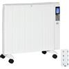 HOMCOM Stufetta Elettrica Portatile da 1000/2000W con Timer e Impostazioni di Calore per Stanze max 15 m², 75x31x66.5 cm, Bianco