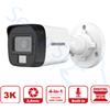 HIKVISION DS-2CE16K0T-LFS - Telecamera Analogica Mini Bullet 3K 4in1 - Ottica Fissa (2.8mm)