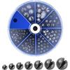 Pinsheng Pesi per Piombo da Pesca 106 Pezzi, Pesi per Piombi Rimovibili, Diviso da Pesca Split Shot Piombini da Pesca Spaccatura 7 Misure, 0,2g 0,28g 0,38g 0,5g 0,8g 1,6g 2g