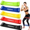 YNMEacc Elastici Fitness, [5 Pezzi] Banda Elastica Fasce, Elastiche di Resistenza Fitness di Lattice Naturale con Guida agli Esercizi e Borsa da Trasporto per Stretching, Pilates, Crossfit, Yoga