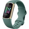Dirrelo Cinturino Compatibile con Fitbit Charge 5 Cinturino, Morbido TPU Silicone Braccialetto, Sportivo Traspirante Impermeabile Cinturino per Fitbit Charge 5 Activity Tracker, Bianco Lunare S