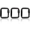 Holesto® Set di 3 moschettoni quadrati - Mini moschettoni - Portachiavi a vite - Moschettoni neri piccoli - In alluminio (nero, 5 x 4,5 cm)