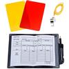 Rmeet Set di Cartelli Arbitro Calcio,Cartellini Rosso e Giallo Kit di Carte per Arbitro Sportivo Cartellini con Fogli di Punteggio a Portafoglio e Fischietto per Arbitro in Metallo per Calcio