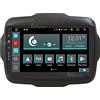 Jf Sound car audio system Autoradio Custom Fit per Jeep Renegade Android GPS Bluetooth WiFi Dab USB Full HD Touchscreen Display 9 processore 8core e comandi vocali, Nero