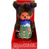 Sekiguchi 243082 Originale Bambina Monchhichi, Figura in Peluche con Vestito e Codini con Fiocchi, Alta Circa 20 Cm in Peluche Marrone