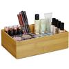 Relaxdays Contenitore Portaoggetti in Bambù, Impilabile, per Bagno Cucina Studio, HxLxP 7 x 23 x 15 cm, Legno Naturale