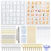 LBING 157Pcs Stampo in Resina con Lettere Stampi in Silicone per Resina Stampo Silicone Resina Gioielli per Portachiavi, Fai da Te, Gioielli, Numero Civico