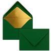 FarbenFroh by GUSTAV NEUSER 25 buste per lettere, colore verde scuro con interno dorato, DIN C7, 8,1 x 11,4 cm, con chiusura a umido, 120 g/m², ideali per buoni, regali di denaro