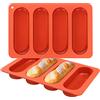 webake Stampo in silicone per panini a forma di hot dog, mini baguette, 2 pezzi, per panini con hot dog, mini torte, pane